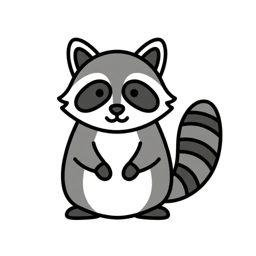 Pictograma de mapache (objetos cotidianos) para SAAC y logopedia
