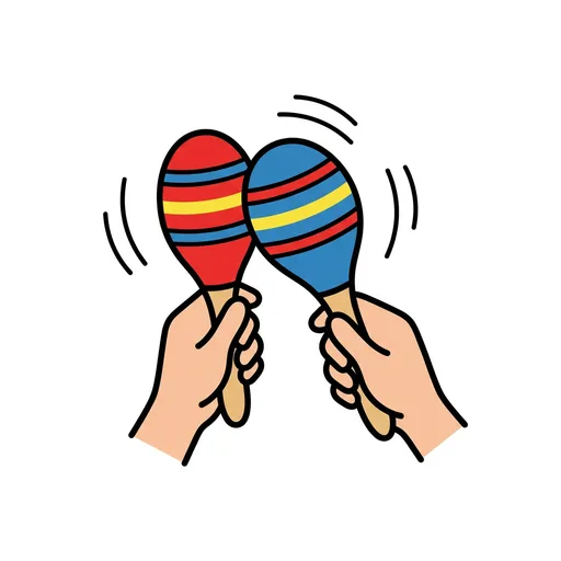 Pictograma de maracas (ocio, música y tecnología) para SAAC y logopedia