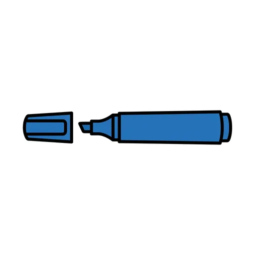 Pictograma de marcador (colegio, números y colores) para SAAC y logopedia