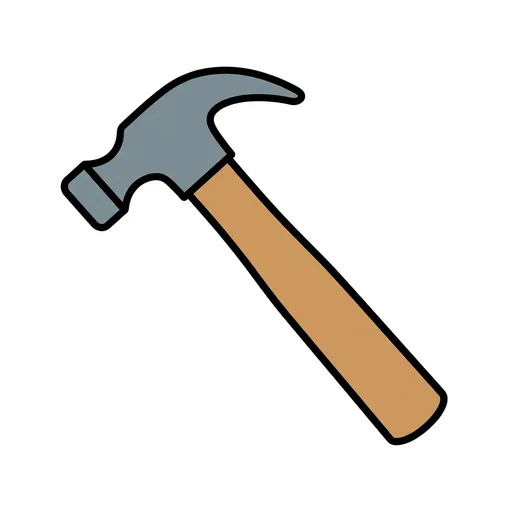 Pictograma de martillo (objetos cotidianos) para SAAC y logopedia