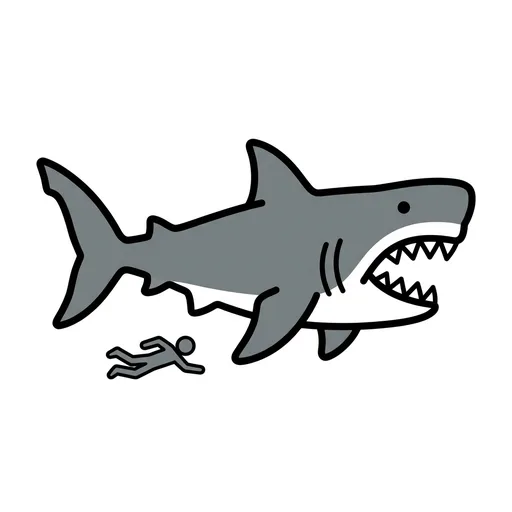 Pictograma de megalodón (objetos cotidianos) para SAAC y logopedia