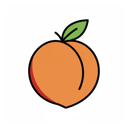 Pictograma de melocotón (comida y bebida) para SAAC y logopedia