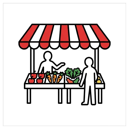 Pictograma de mercado (lugares y transporte) para SAAC y logopedia