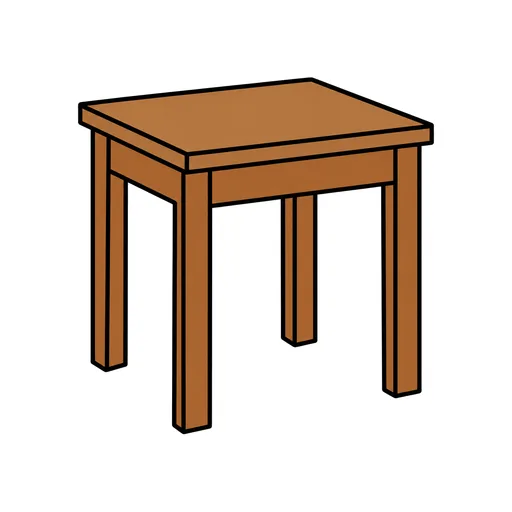 Pictograma de mesita (casa y hogar) para SAAC y logopedia