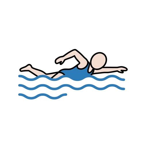 Pictograma de natación (ocio, música y tecnología) para SAAC y logopedia