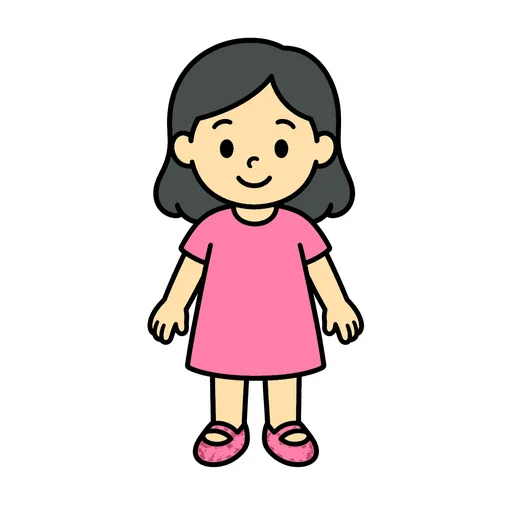Pictograma de nena (familia y profesiones) para SAAC y logopedia