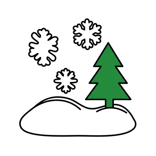 Pictograma de nieve (tiempo, naturaleza y fiestas) para SAAC y logopedia