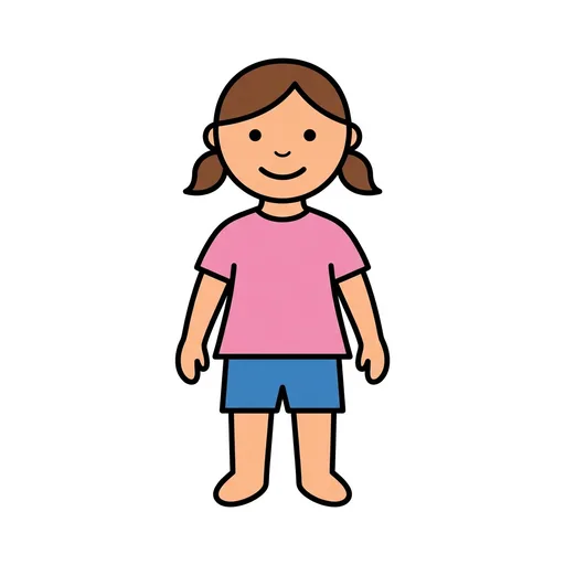 Pictograma de niña (familia y profesiones) para SAAC y logopedia