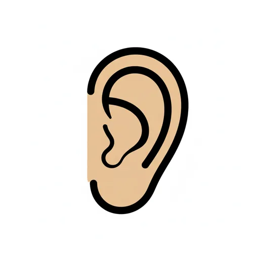 Pictograma de oreja (cuerpo y salud) para SAAC y logopedia