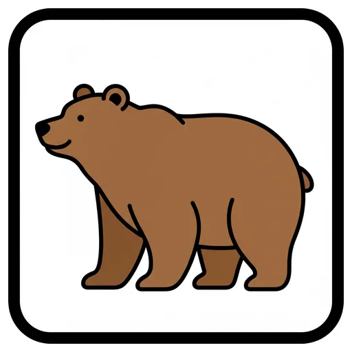 Pictograma de oso (animales) para SAAC y logopedia