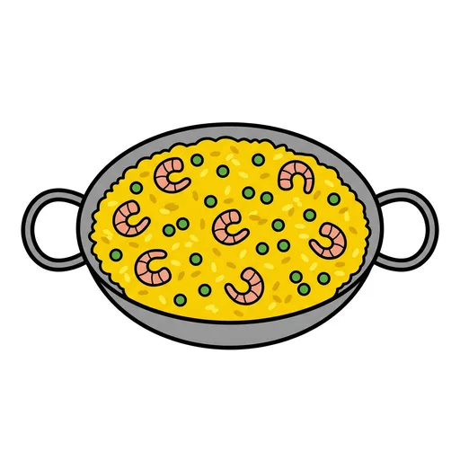 Pictograma de paella (comida y bebida) para SAAC y logopedia