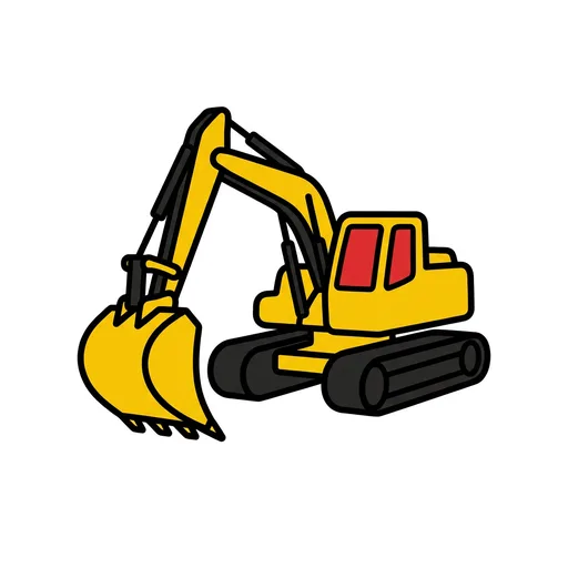 Pictograma de pala excavadora (lugares y transporte) para SAAC y logopedia