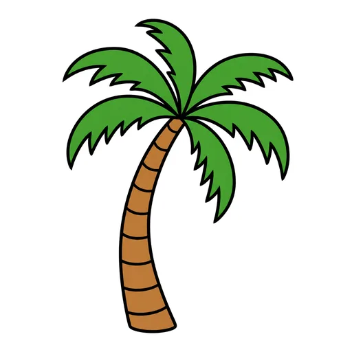 Pictograma de palmera (tiempo, naturaleza y fiestas) para SAAC y logopedia