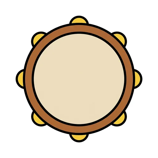 Pictograma de pandereta (ocio, música y tecnología) para SAAC y logopedia