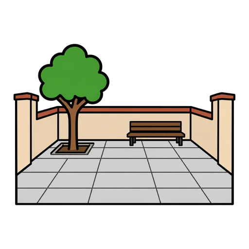 Pictograma de patio (lugares y transporte) para SAAC y logopedia