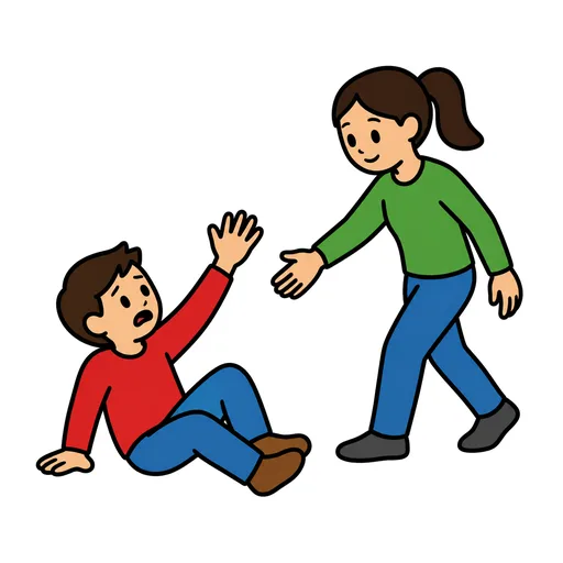 Pictograma de pedir ayuda (acciones y verbos) para SAAC y logopedia