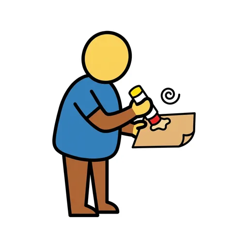 Pictograma de pegar (acciones y verbos) para SAAC y logopedia