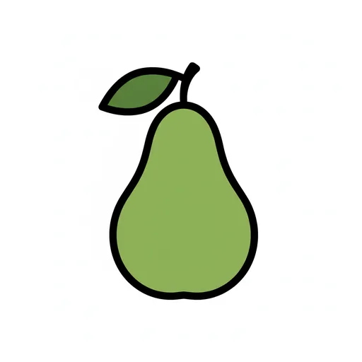 Pictograma de pera (comida y bebida) para SAAC y logopedia