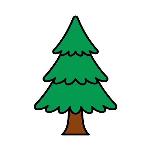 Pictograma de pino (tiempo, naturaleza y fiestas) para SAAC y logopedia