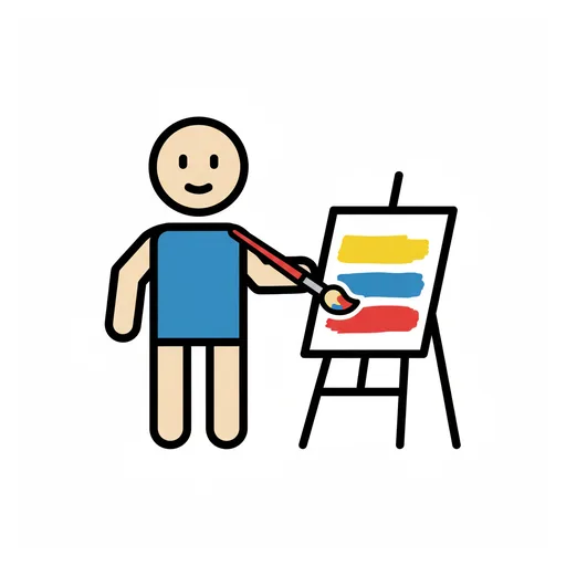 Pictograma de pintar (acciones y verbos) para SAAC y logopedia