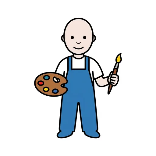 Pictograma de pintor (familia y profesiones) para SAAC y logopedia