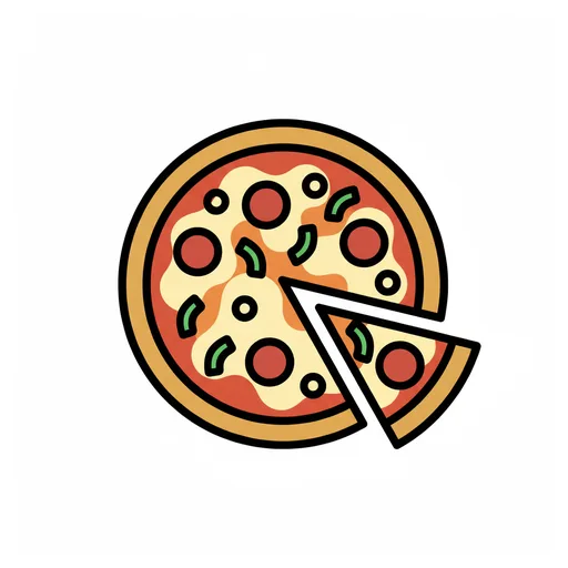 Pictograma de pizza (comida y bebida) para SAAC y logopedia