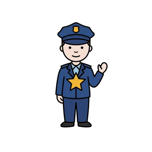 Pictograma de policía (familia y profesiones) para SAAC y logopedia