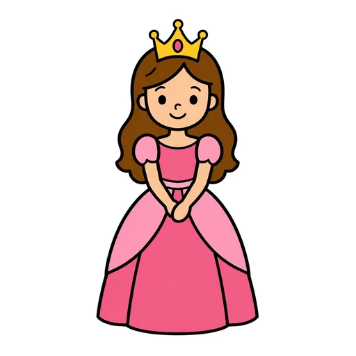 Pictograma de princesa (ocio, música y tecnología) para SAAC y logopedia