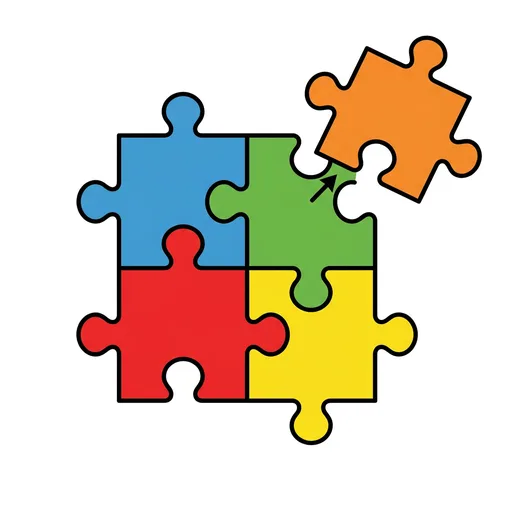 Pictograma de puzzle (colegio, números y colores) para SAAC y logopedia