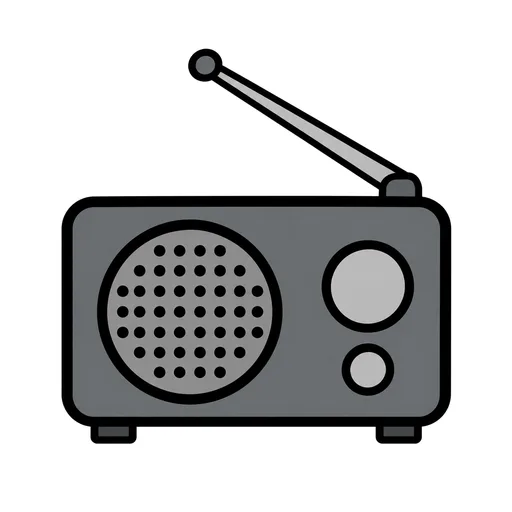 Pictograma de radio (ocio, música y tecnología) para SAAC y logopedia