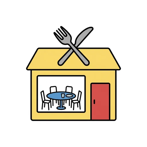 Pictograma de restaurante (lugares y transporte) para SAAC y logopedia