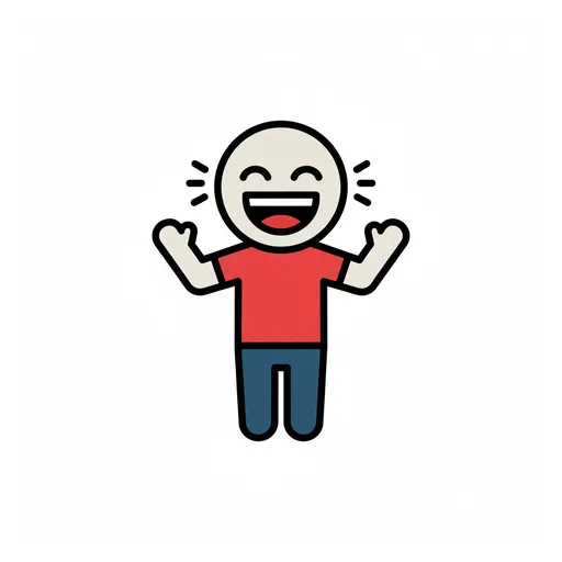 Pictograma de reír (acciones y verbos) para SAAC y logopedia