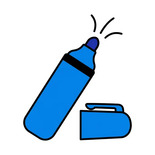 Pictograma de rotulador (colegio, números y colores) para SAAC y logopedia