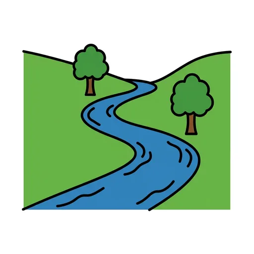 Pictograma de río (tiempo, naturaleza y fiestas) para SAAC y logopedia
