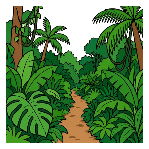 Pictograma de selva (tiempo, naturaleza y fiestas) para SAAC y logopedia