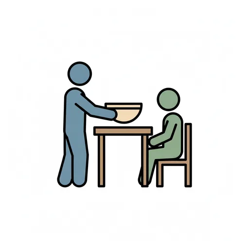 Pictograma de servir (acciones y verbos) para SAAC y logopedia