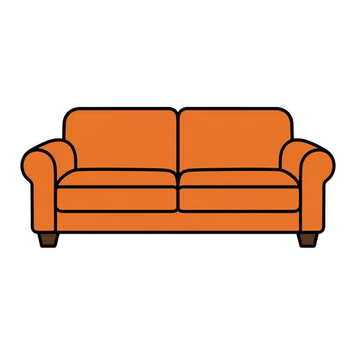 Pictograma de sofá (casa y hogar) para SAAC y logopedia