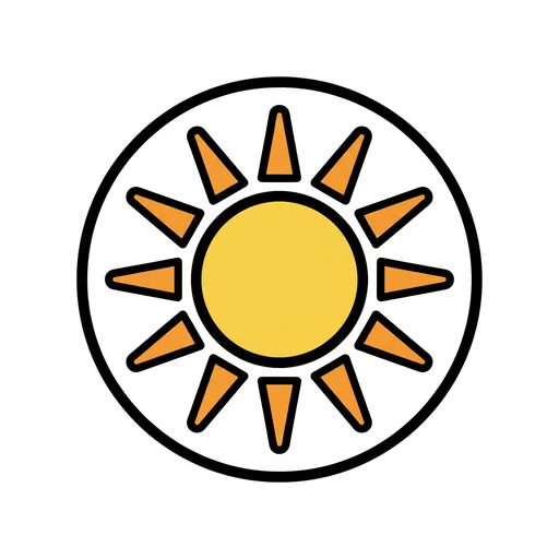 Pictograma de sol (tiempo, naturaleza y fiestas) para SAAC y logopedia