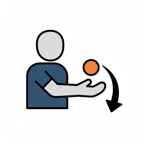 Pictograma de soltar (acciones y verbos) para SAAC y logopedia
