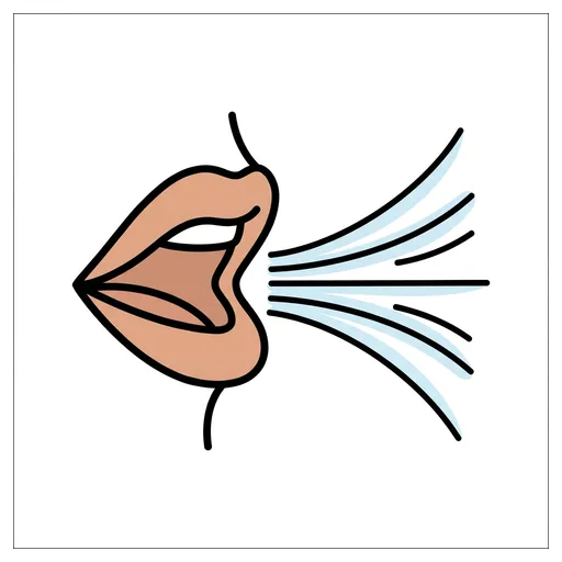 Pictograma de soplar (acciones y verbos) para SAAC y logopedia
