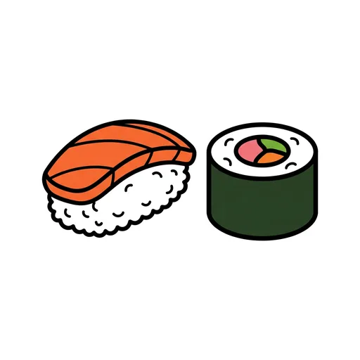 Pictograma de sushi (comida y bebida) para SAAC y logopedia
