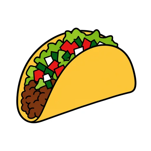 Pictograma de taco (comida y bebida) para SAAC y logopedia