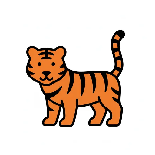 Pictograma de tigre (animales) para SAAC y logopedia