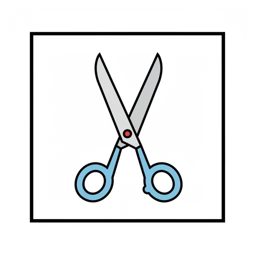 Pictograma de tijeras (colegio, números y colores) para SAAC y logopedia