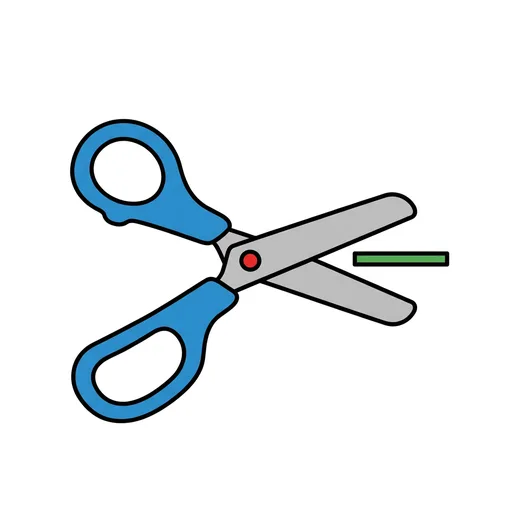 Pictograma de tijeras escolares (colegio, números y colores) para SAAC y logopedia