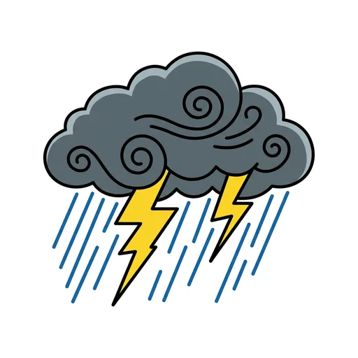 Pictograma de tormenta (tiempo, naturaleza y fiestas) para SAAC y logopedia