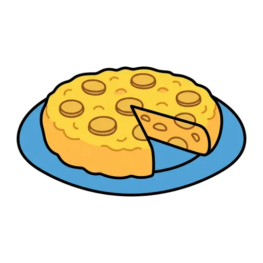 Pictograma de tortilla (comida y bebida) para SAAC y logopedia