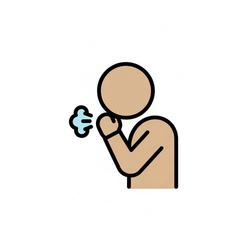 Pictograma de toser (cuerpo y salud) para SAAC y logopedia