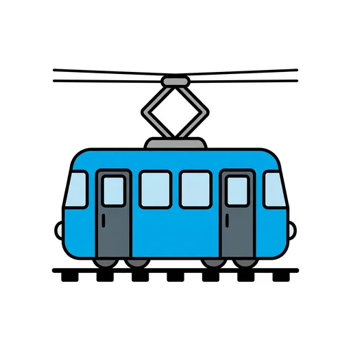 Pictograma de tranvía (lugares y transporte) para SAAC y logopedia