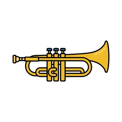 Pictograma de trompeta (ocio, música y tecnología) para SAAC y logopedia